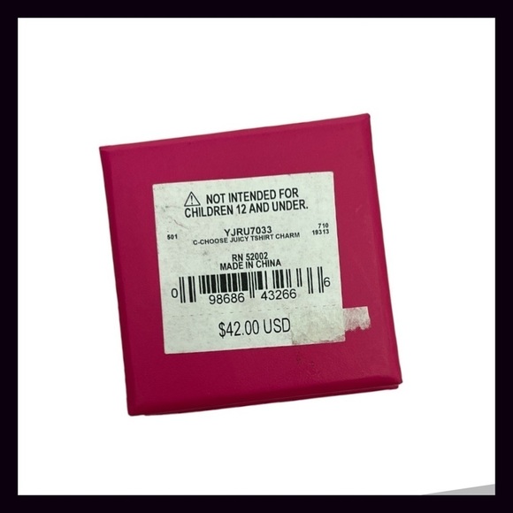 Rare Juicy Couture “Choose Juicy” T-Shirt Charm New in Box - Picture 6 of 7